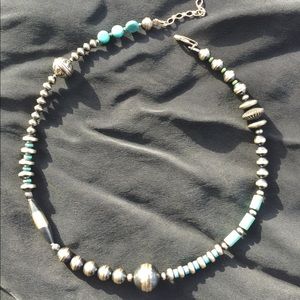 Navajo pearl and turquoise necklace. Choker